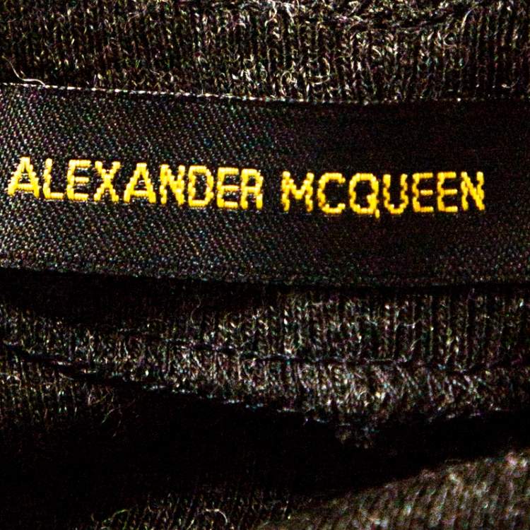 Pre Owned Alexander McQueen Vintage Grey Knit Halter Neck Top S