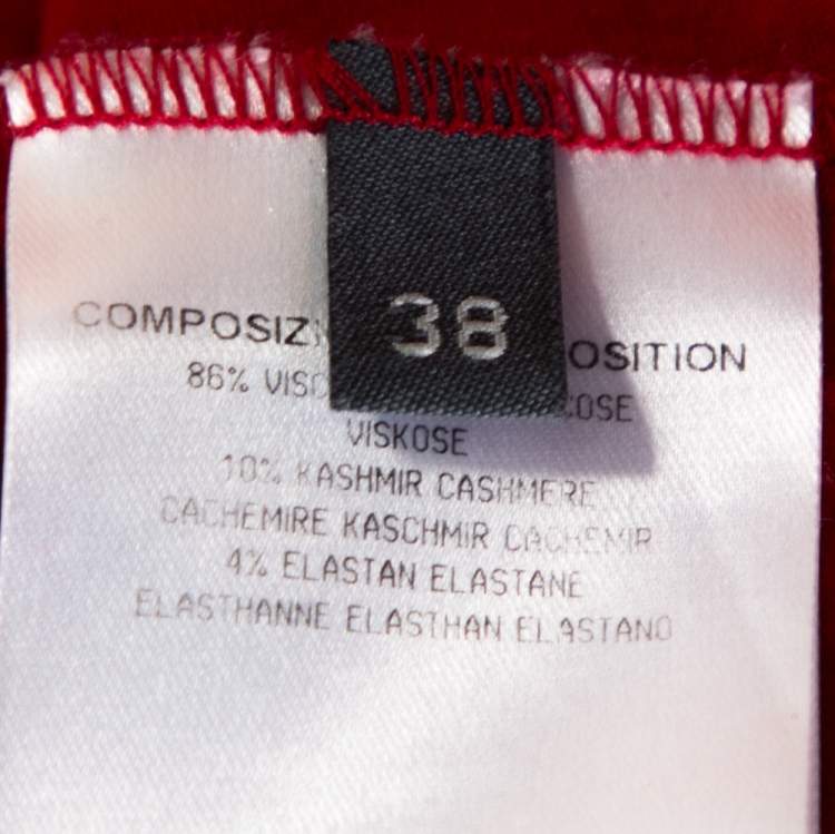 Pre Owned Alexander McQueen Red Stretch Knit Sleeveless Fitted Dress S