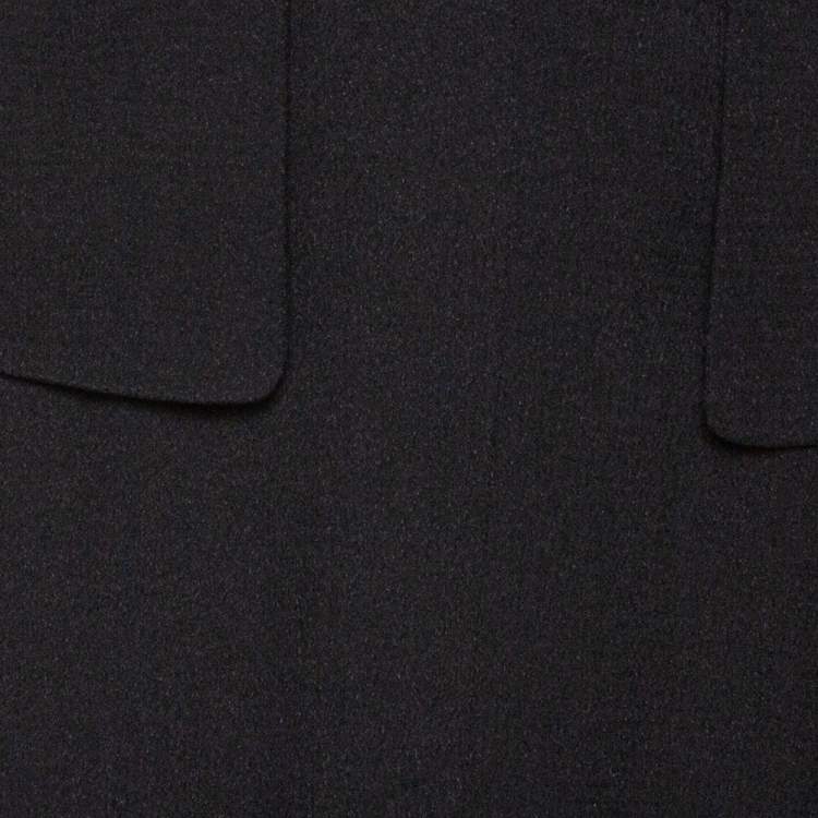 Pre Owned Alexander McQueen Black Silk Long Sleeve Peplum Gown S