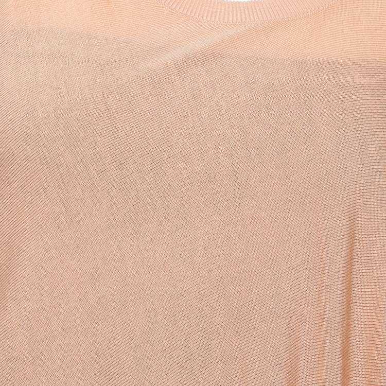 Pre Owned Alexander McQueen Beige Draped Knit Asymmetric Top S 
