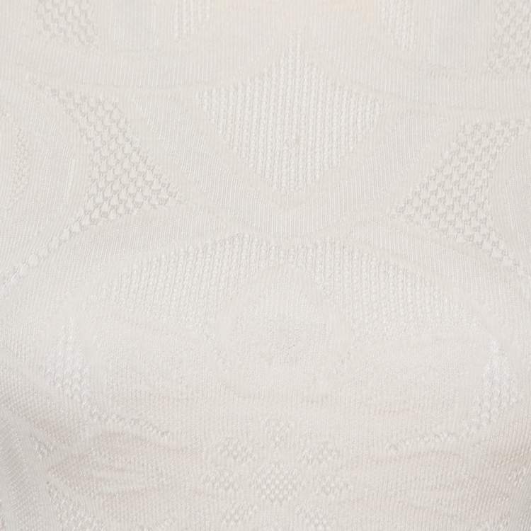 مملوكة مسبقًا Alexander McQueen Cream Jacquard Knit Fitted Dress S