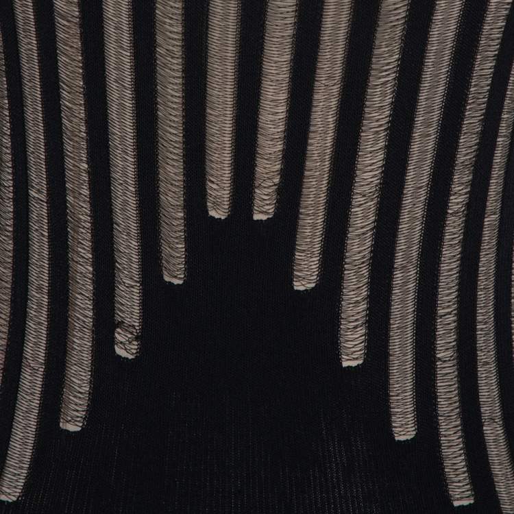 Pre Owned Alexander McQueen Black Knit Sheer Detail Sleeveless Maxi Dress S