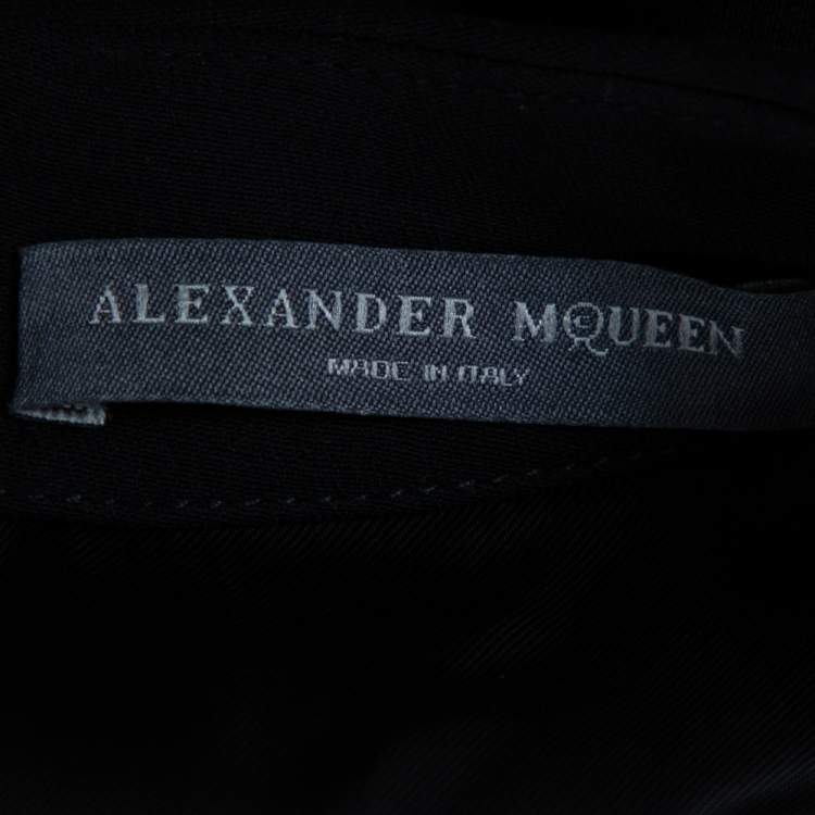 Pre Owned Alexander McQueen Black V Neck Sleeveless Peplum Top M