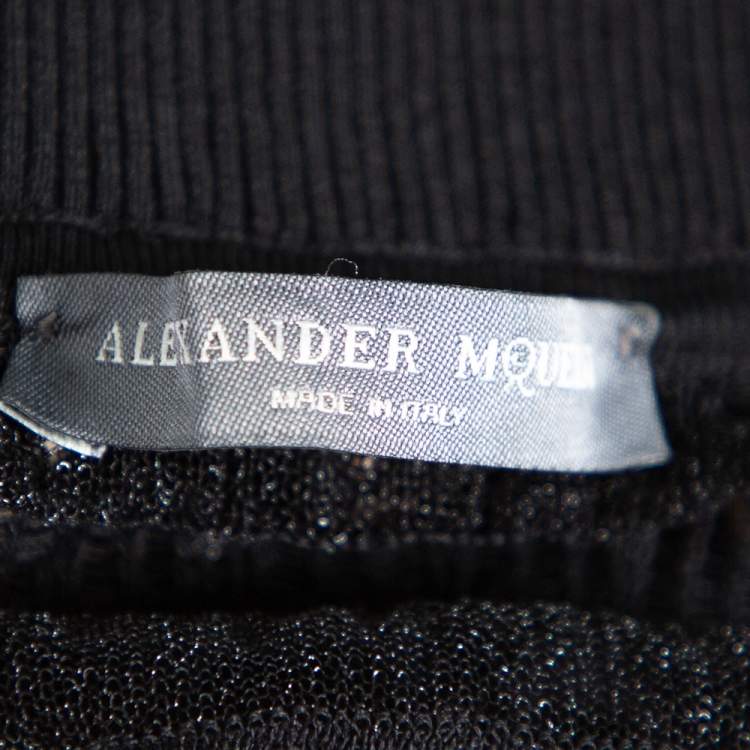Pre Owned Alexander McQueen Black Lace Sheer Macrame` Jacket M