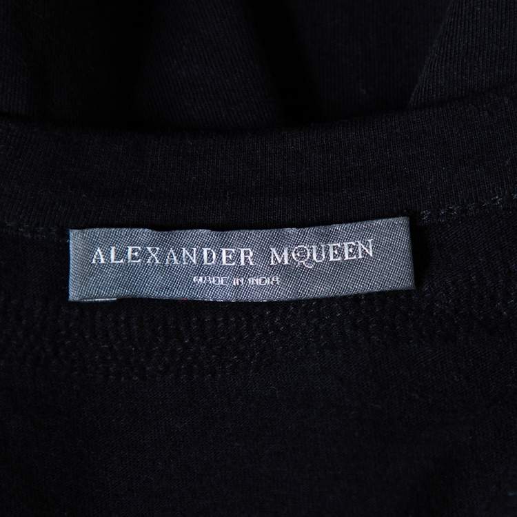 Pre Owned Alexander McQueen Black Gold Glory Embellished Knit Sleeveless Top M