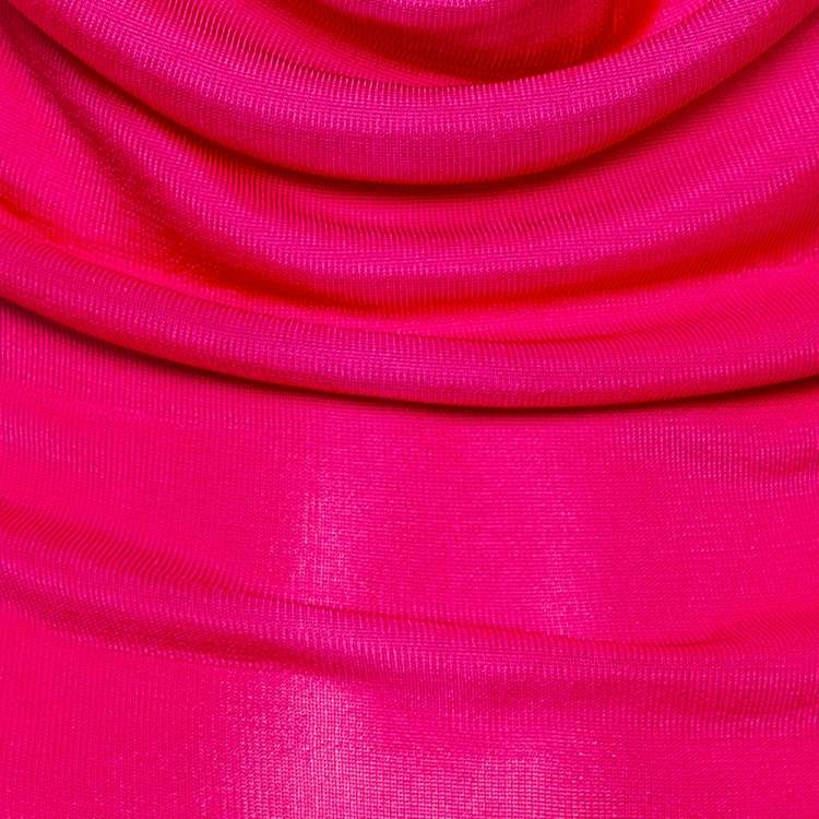 Pre Owned Alexander McQueen Pink Knit Cross Back Detail Midi Dress L