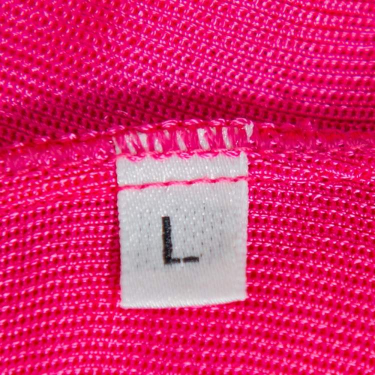 Pre Owned Alexander McQueen Pink Knit Cross Back Detail Midi Dress L