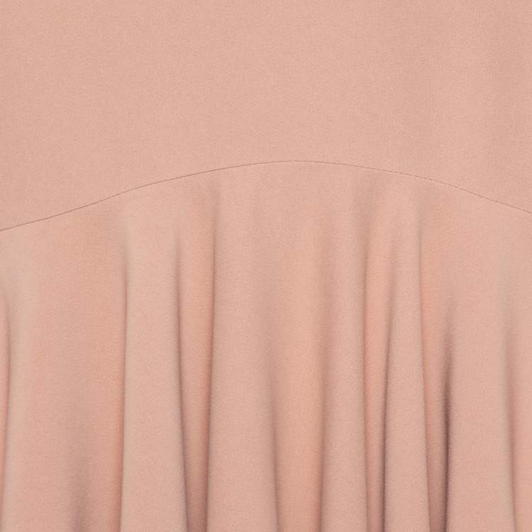 Pre Owned Alexander McQueen Beige Crepe Ruffle Mini Skirt S