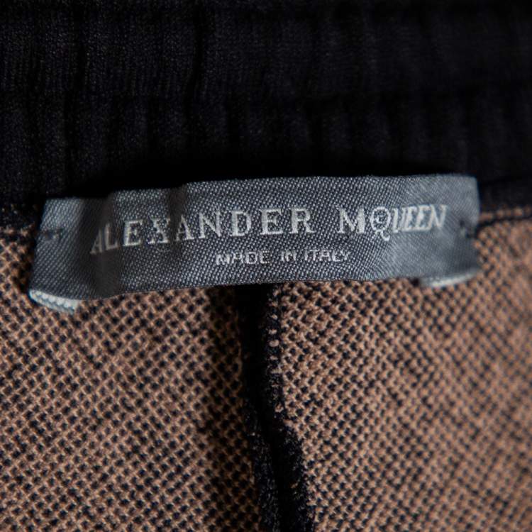 Pre Owned Alexander McQueen Snake Skin Pattern Jacquard Knit Jogger Pants XL