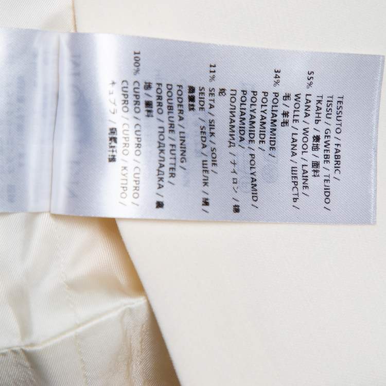 Pre Owned Alexander McQueen Cream Wool & Silk Sleeveless Peplum Top S
