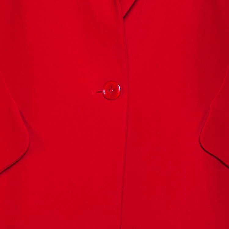 Pre Owned Alexander McQueen Red Crepe Suit M