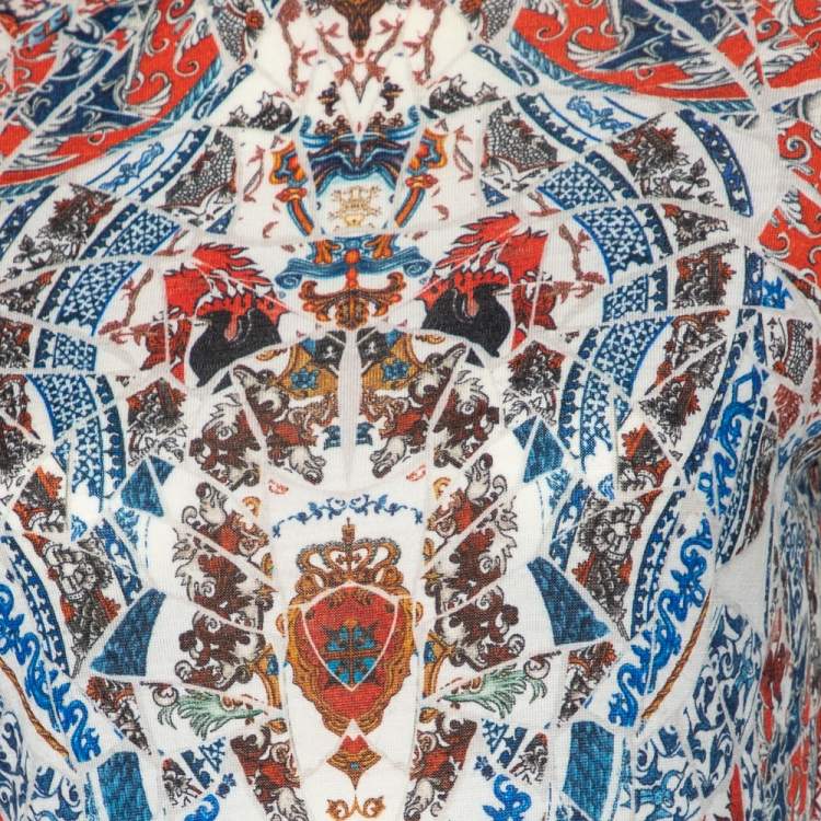Pre Owned Alexander McQueen Multicolor Printed Wool Sheath Dress L