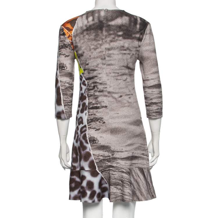 Pre Owned McQ by Alexander McQueen Multicolor Printed Knit Mini Dress L