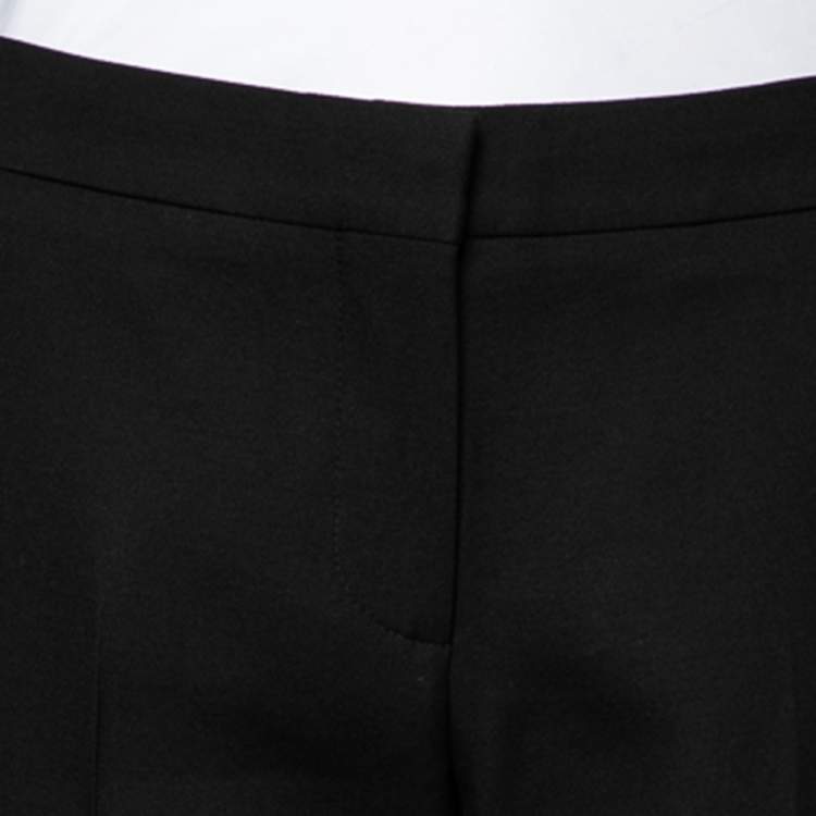 Pre Owned Alexander McQueen Black Wool And Silk Cropped Trousers M