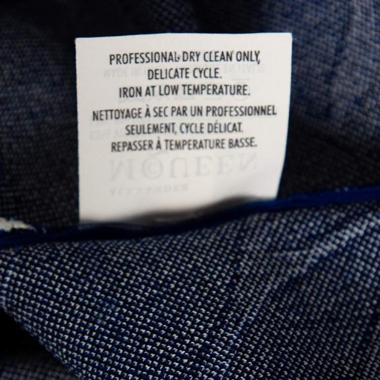 Pre Owned Alexander McQueen Blue Floral Intarsia Knit Top S