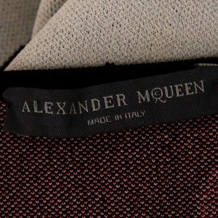 Pre Owned Alexander McQueen Black Floral Intarsia Knit Top M