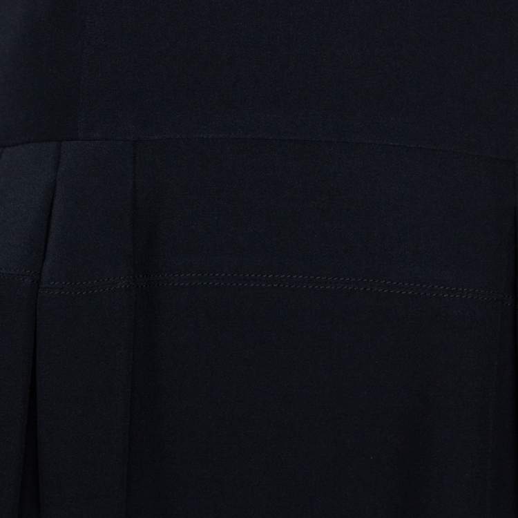 Pre Owned Alexander McQueen Black Crepe Knit Pleated Peplum Tank Top L