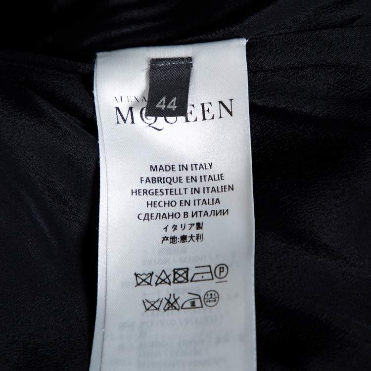 Pre Owned Alexander McQueen Black Crepe One Shoulder Jumpsuit M