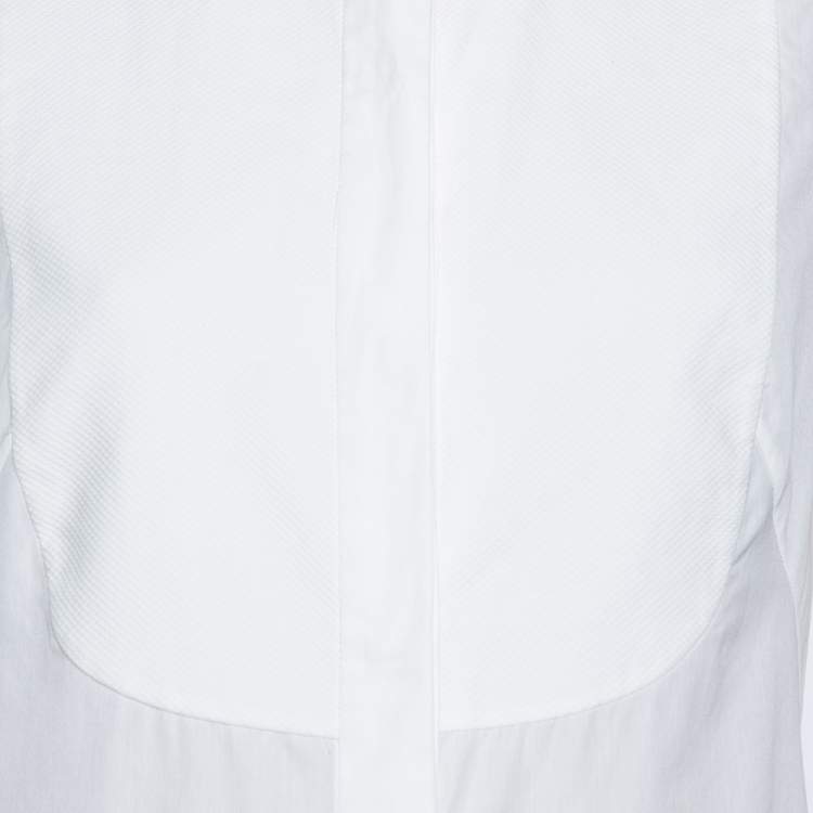 Pre Owned Alexander McQueen White Cotton Stud Detailed Button Front Shirt M