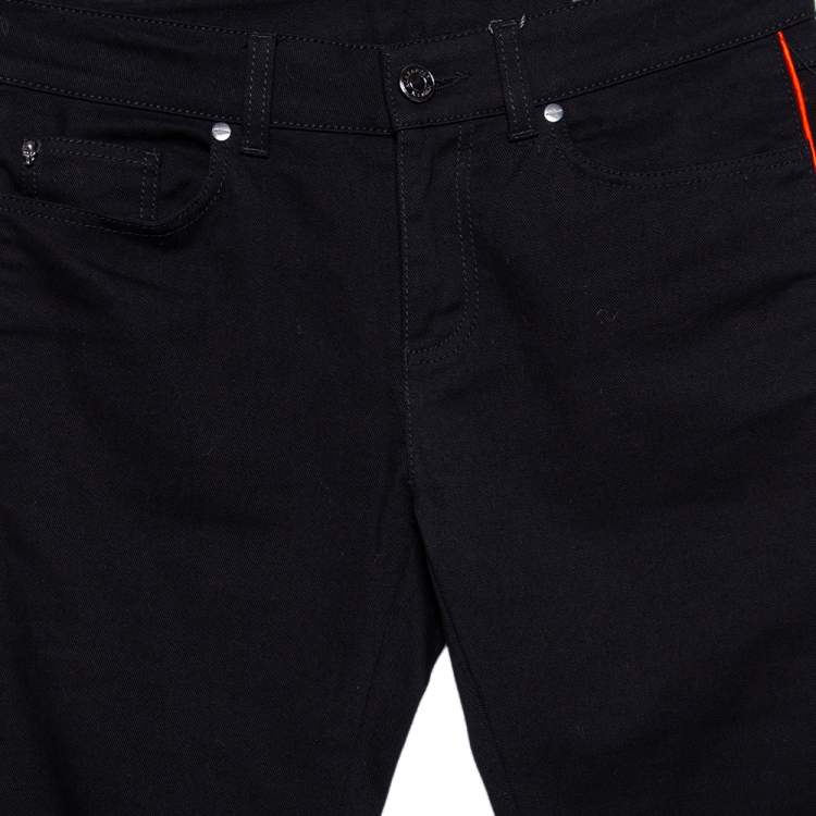 Pre Owned Alexander McQueen Black Denim Contrast Detail Skinny Jeans S