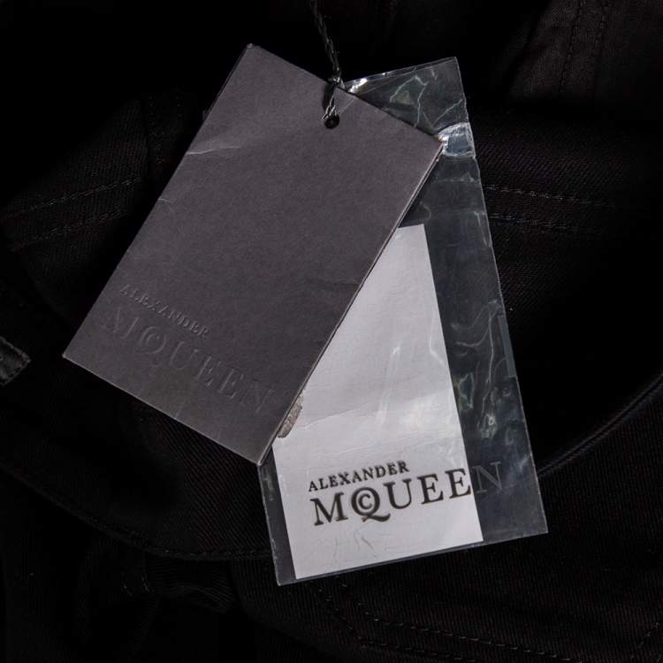 Pre Owned Alexander McQueen Black Denim Contrast Detail Skinny Jeans S