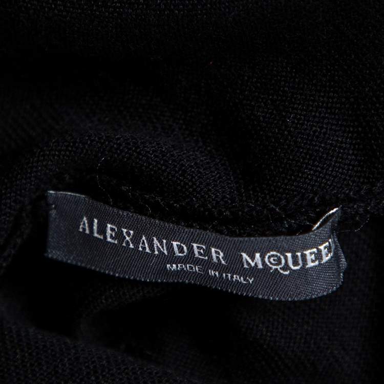 Pre Owned Alexander McQueen Black Knitted Off-Shoulder Dress L 