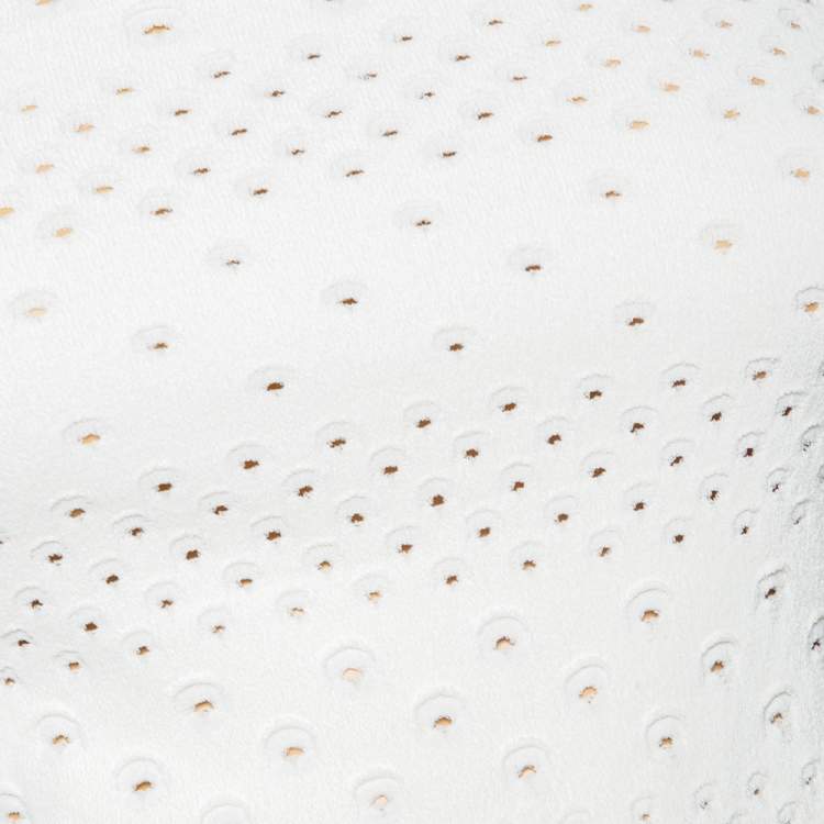 Pre Owned Alexander McQueen White Eyelet Knit Long Sleeve Sweater XS