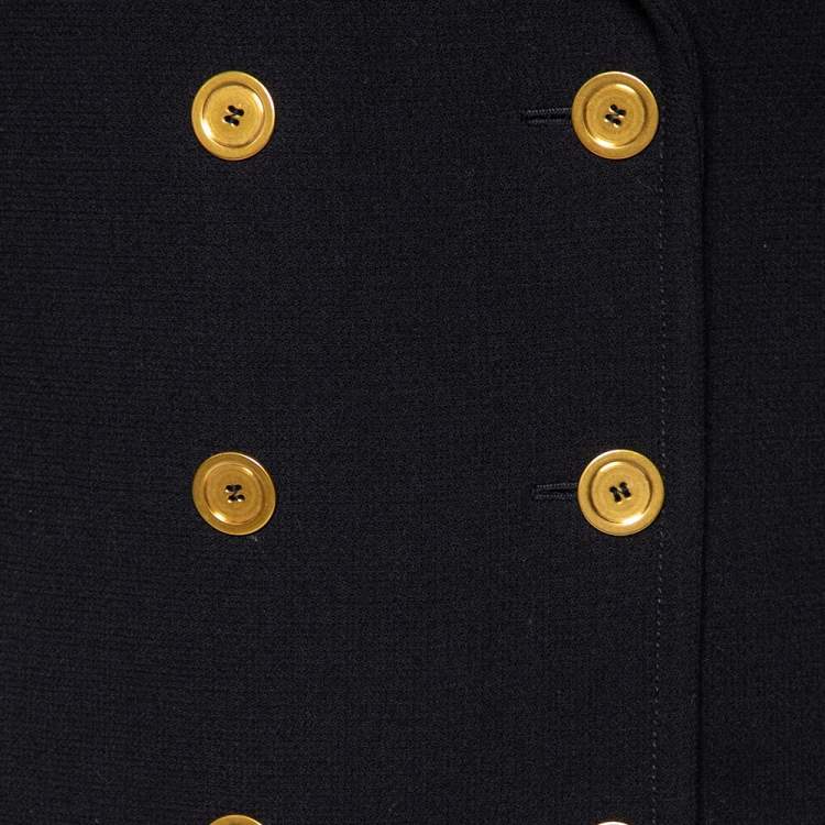 Pre Owned Alexander McQueen Black Wool Double Breasted Cape Coat S
