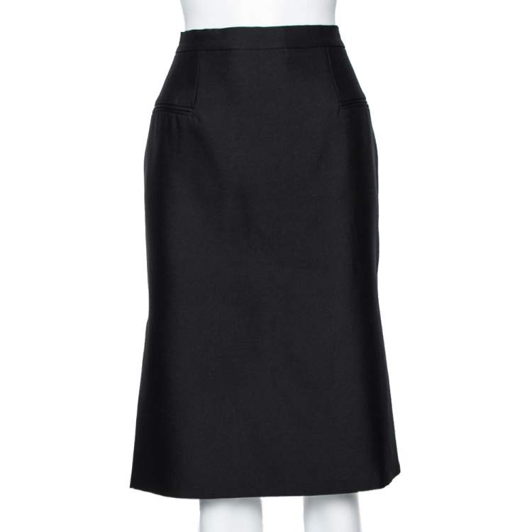 Alexander McQueen Black Wool Pencil Skirt L Alexander