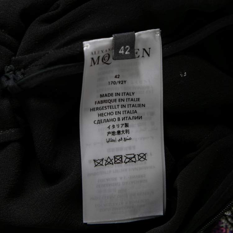 Pre Owned Alexander McQueen Black Sequin Embellished Tulle Evening Gown M