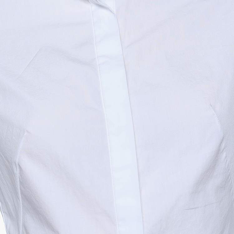 Pre Owned Alexander McQueen White Cotton Peplum Shirt S