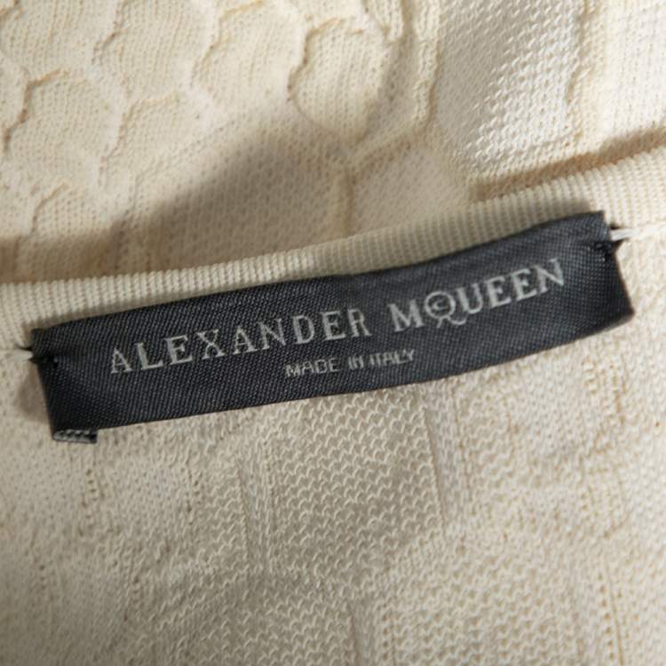 Pre Owned Alexander McQueen Honeycomb Textured Knit Cap Sleeve Dress S