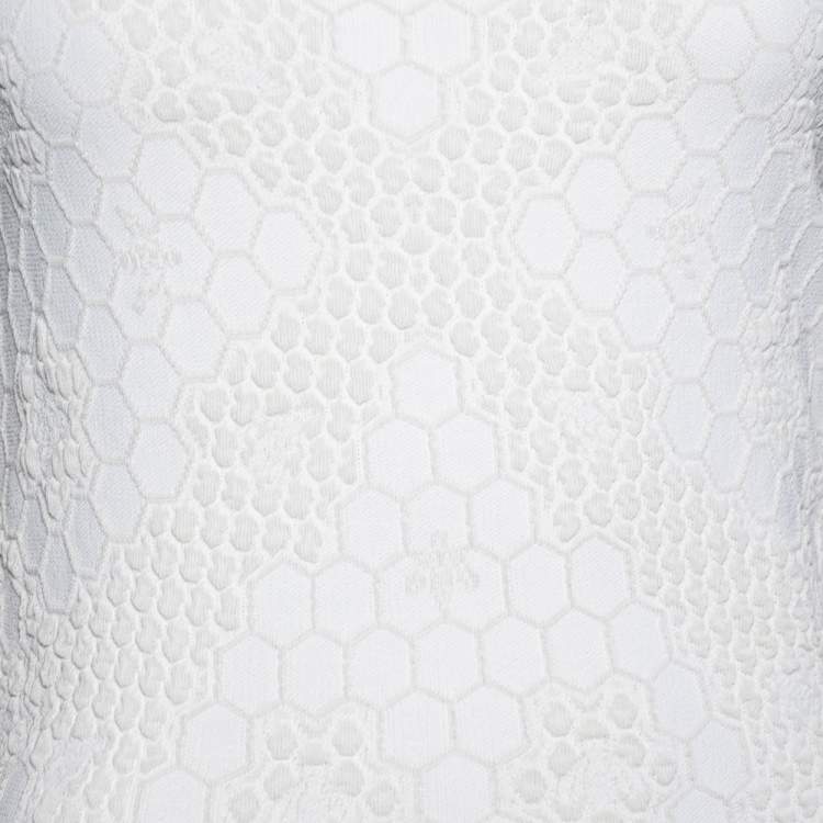 Pre Owned Alexander McQueen Honeycomb Textured Knit Cap Sleeve Dress S
