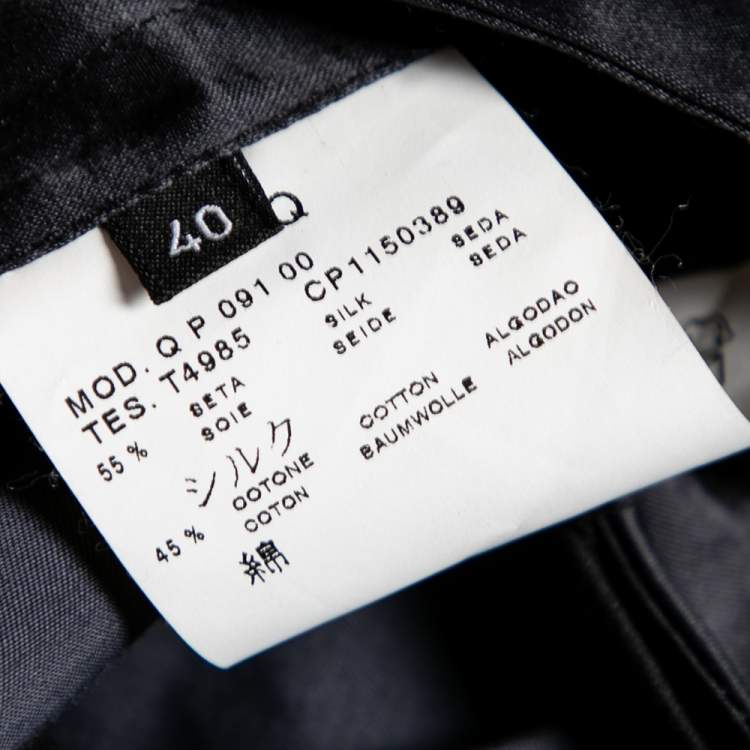 Pre Owned Alexander McQueen Black Satin Side Zip Detailed Trouser S