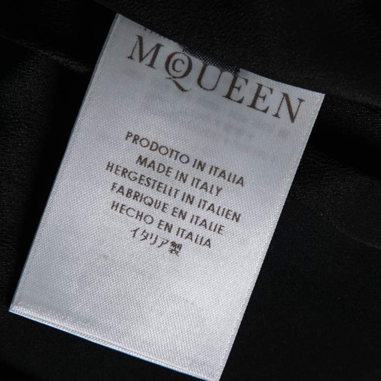 Pre Owned Alexander McQueen Black Crepe & Lace Corset Inset Cocktail Dress M