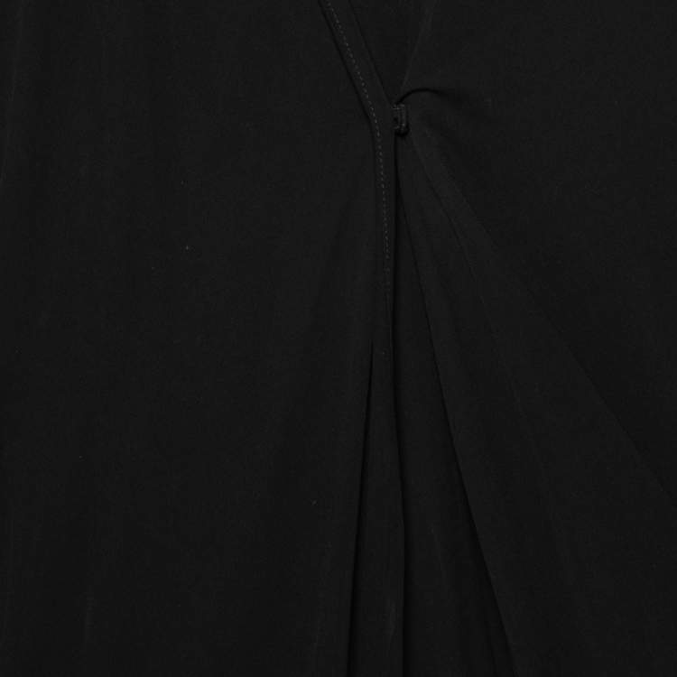 Pre Owned Alexander McQueen Black Jersey Embellished Detailed Draped Dress M