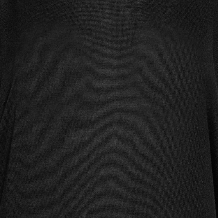 Pre Owned Alexander McQueen Black Knit Mirror Embellished Detail Dress M