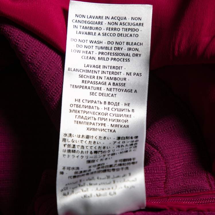 Pre Owned Alexander McQueen Purple and Red Knit Cut Out Detail Bell Sleeve Dress M
