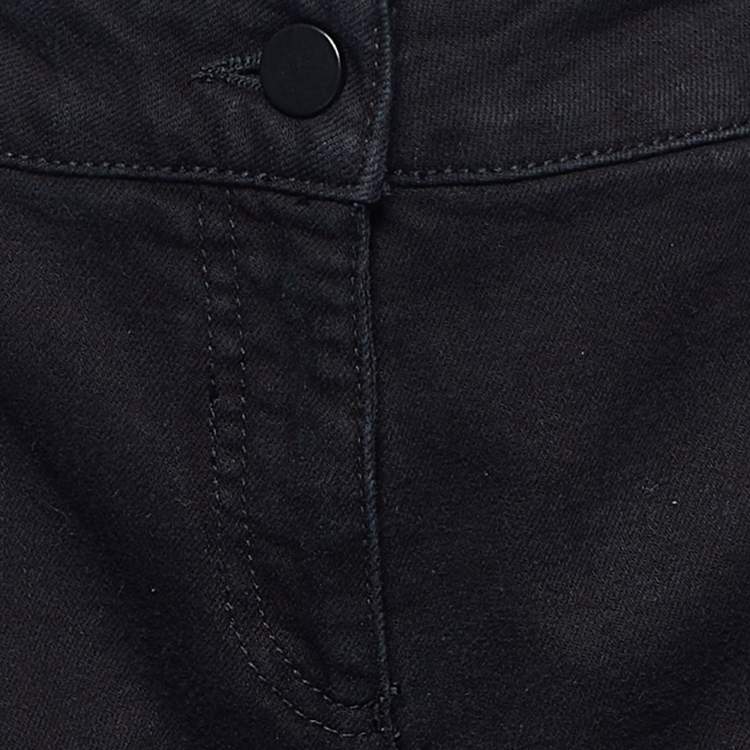 Pre Owned Alexander McQueen Black Denim Embroidered Detail Tapered Jeans L