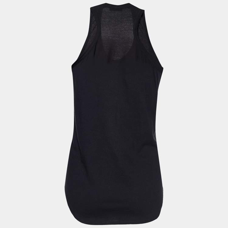 Pre Owned Alexander McQueen Black Embellished Skull Motif Tank Top M