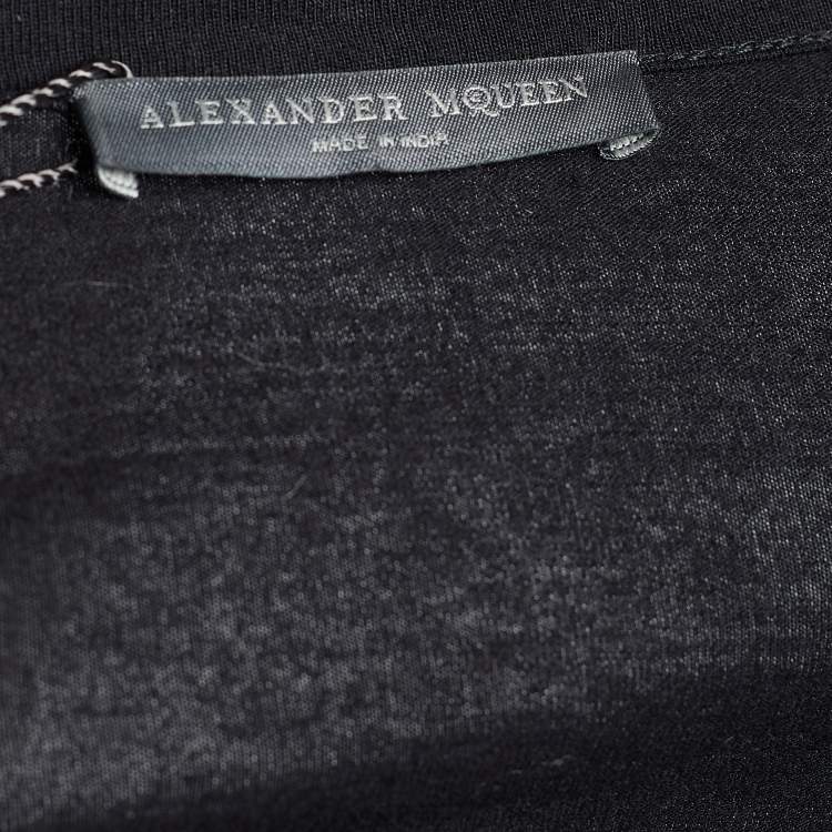 Pre Owned Alexander McQueen Black Embellished Skull Motif Tank Top M
