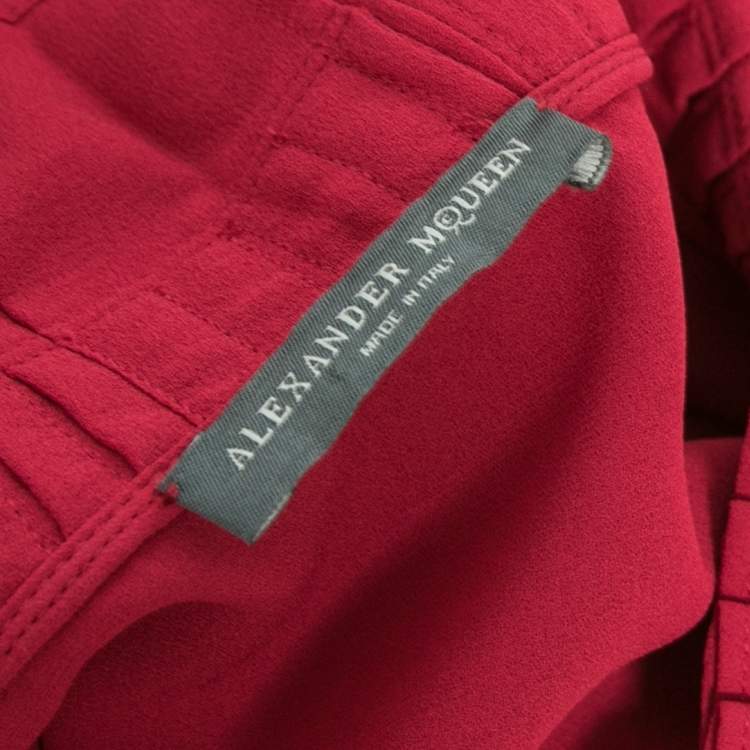 Pre Owned Alexander McQueen Fuchsia Silk Long Sleeve Tunic Dress S