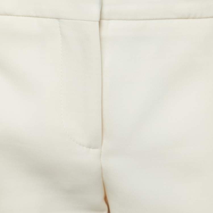 Pre Owned Alexander McQueen Cream Wool & Silk Tailored Pants S