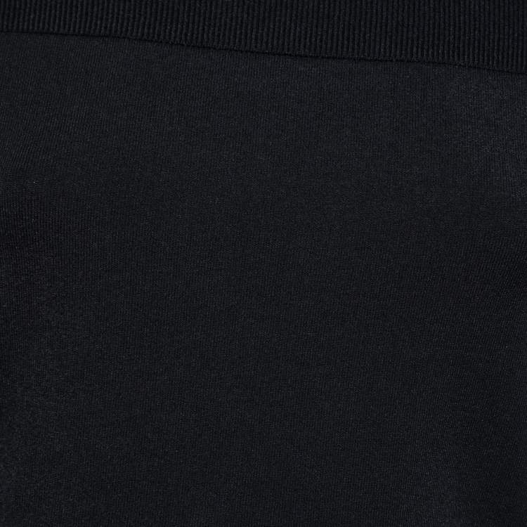 Pre Owned Alexander McQueen Black Knit Short Sleeve Crop Top L