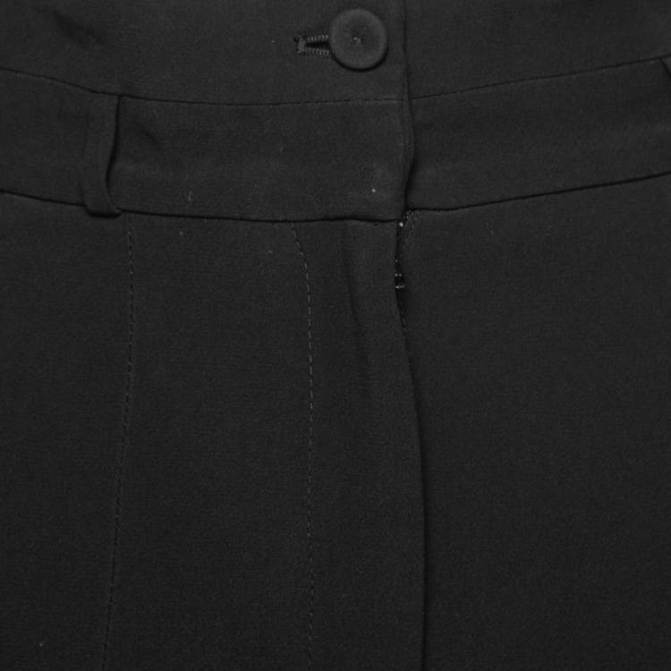 Pre Owned Alexander McQueen Black Crepe High Waist Palazzo Pants S