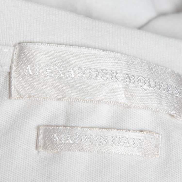 Pre Owned Alexander McQueen White Skull Printed Cotton Crew Neck T-Shirt XL
