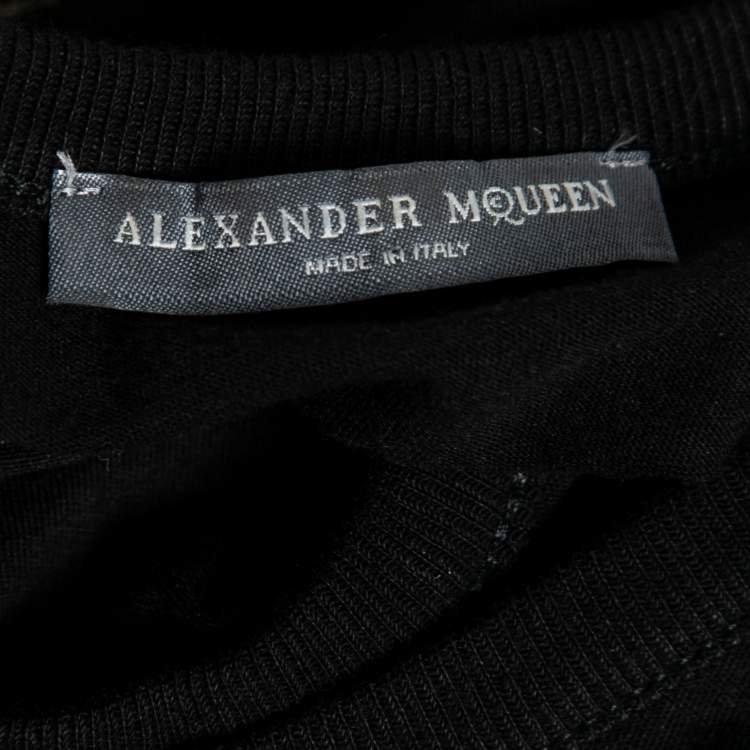 Pre Owned Alexander McQueen Black Floral Print  Jersey Tank Top S