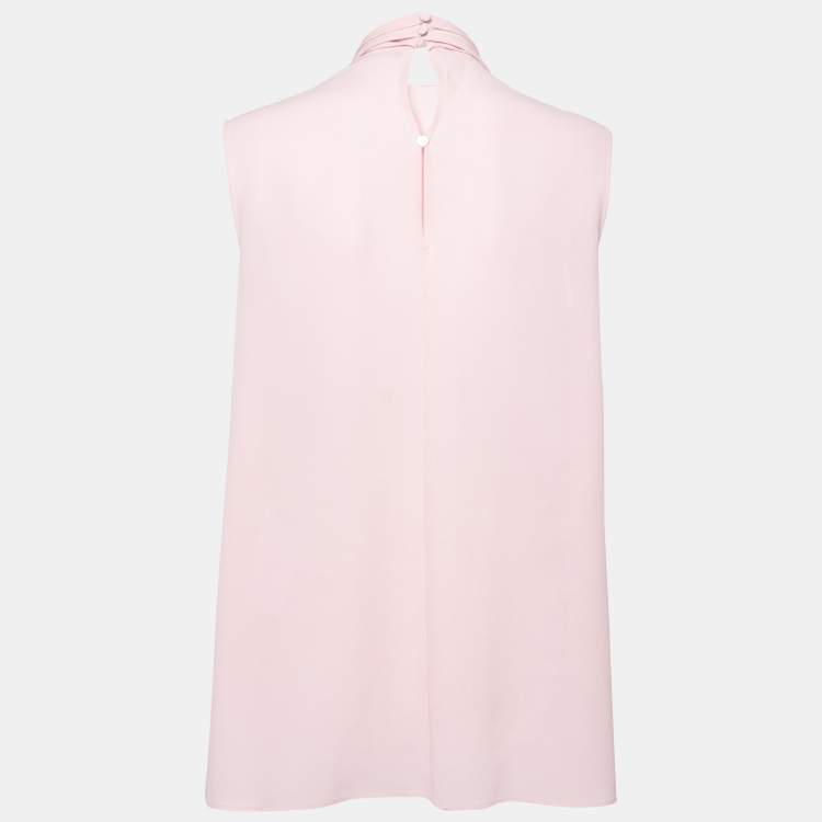 Pre Owned Alexander McQueen Pink Silk Neck-Tie Sleeveless Top L