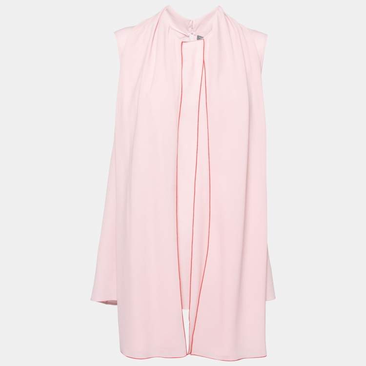 Pre Owned Alexander McQueen Pink Silk Neck-Tie Sleeveless Top L