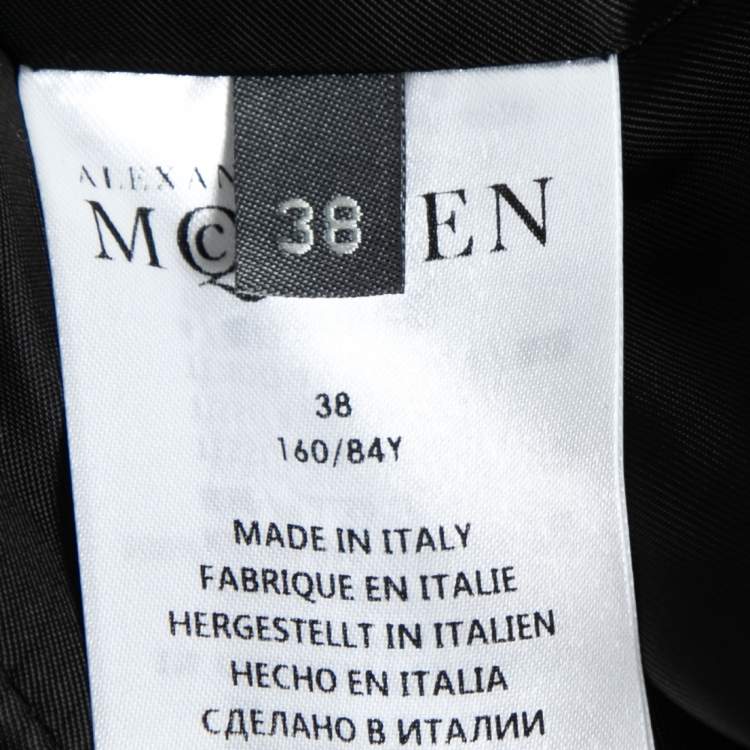 Pre Owned Alexander McQueen Black Checked  Wool Layered Blazer S
